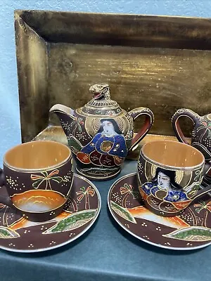 Antique 1920's Moriyama Mori Machi Handpainted Tea Set 16 Pcs Dragonware Moriage • $180