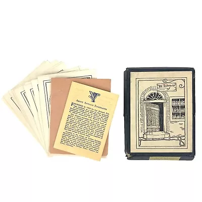 Vintage ANTIOCH BOOKPLATES 16 In Box GUMMED PRINTED ON RAG PAPER “Ye Library Of” • $24.99