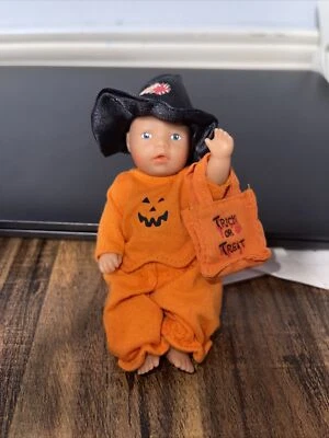 $19.90 • Buy Zapf Creations Mini Baby Born Rare Vtg Halloween Doll Outfit Hat Treat Bag