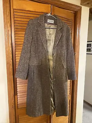 VTG Irish Donegal Design 100% Wool Women’s Overcoat Size 10 • $200