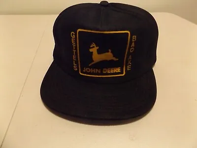 VINTAGE-JOHN DEERE GETTELS BAD AXE  Black Hat Adjustable Strap Back • $10