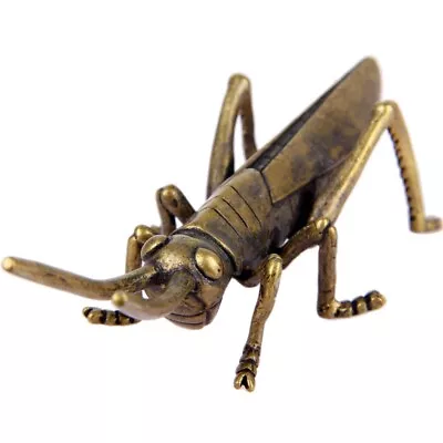 Solid Copper Grasshopper Trinket Vintage Hand Carved Bronze Model Figurines • $14.99