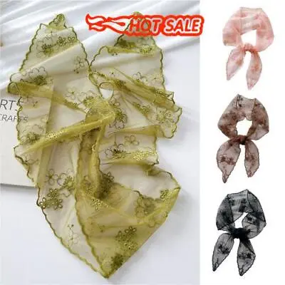 Women Long Soft Solid  Lace Scarves Scarf Headscarves Color Thin Floral  • £2.39