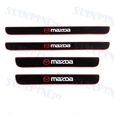 $15.69 • Buy 4PCS Black Rubber Car Door Scuff Sill Cover Panel Step Protector For Mazda NEW