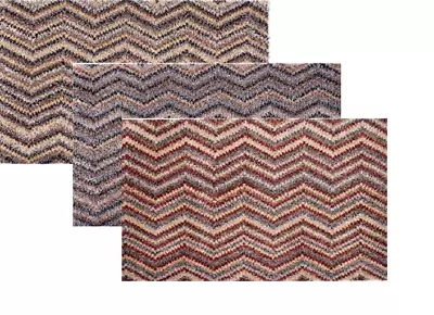 £32.99 • Buy Natural Cotton Zig Zag Doormat Washable Mat Dirt Trapper + Anti-slip Backing 
