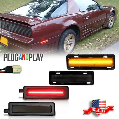 4x Smoke LED Front & Rear Side Marker Lights For 82-92 Pontiac Trans Am Firebird • $54.99