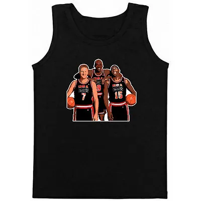  USA DREAM TEAM  Michael Jordan Magic Johnson  Larry Bird Jersey Shirt TANK TOP • $18.39