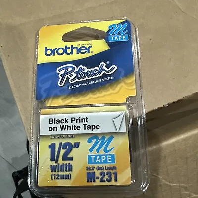 Brother P-Touch Black Print On Silver Tape 1/2  - M-231 • $5