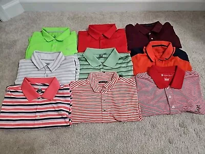 Lot Of 9 Mens Large Golf Polo Shirts Nike Puma Under Armour Etc Excellent  • $109