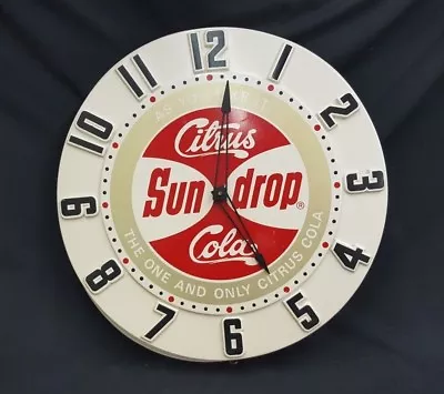 Vintage As You Like It Citrus Sun Drop Cola Large Round Wall Clock • $750