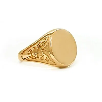 Solid 14K Pure Men Gold Ring Smooth Finish Plain Nature Inspired Design Size 9 • $850