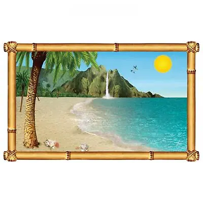 £11.26 • Buy Tropical Hawaiian Beach Party Insta-mural Wall Backdrop / Scene Setter - 1.57m