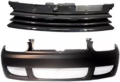 $238.98 • Buy R32 SET Front Bumper Body Kit With Badgeless Black Grill For VW Golf MK4 IV