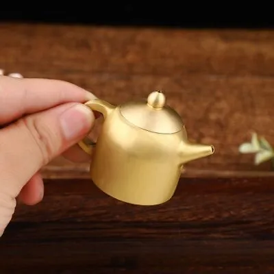 Brass Small Teapot Metal Handicrafts Copper Ornaments Small Item Organizer • £5.51