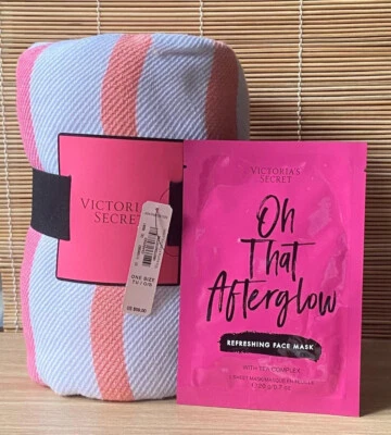 $19.99 • Buy Victoria's Secret  Summer Beach Blanket Pink Orange White FREE MASK