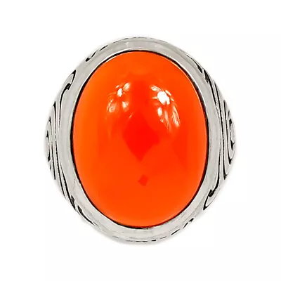 Men's Ring -  Carnelian 925 Sterling Silver Ring Jewelry S.8 CR26349 • $25.99