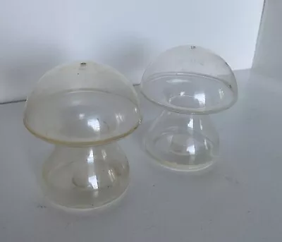 Clear Minimalist Modern Mushroom Salt & Pepper Shakers • $14.99