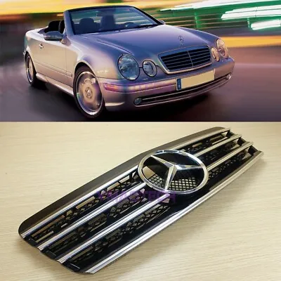 Fit BENZ W208 C208 CLK-Class 97-02 Gloss Black Front Grille Convertible / Coupe • $317.90