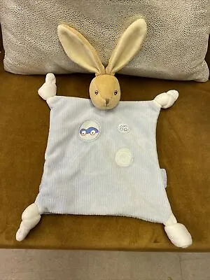 Kaloo Bunny Rabbit Racing Car Blue Soft Plush Baby Comforter Blanket Soother • £59.99