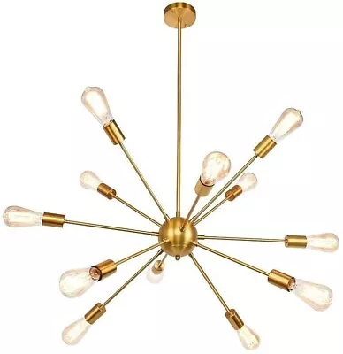 12-Light Sputnik Sphere Chandelier Pendant Fixture Brushed Gold - Mid-Century • $55.95
