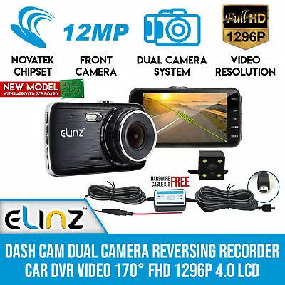 $102 • Buy 4  Dash Cam Dual Camera Reversing FHD 1296P Recorder Car DVR Video 170° NTK96658