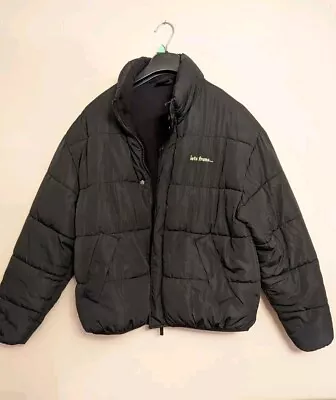 Urban Outfitters Padded Puffer Coat Iets Frans Black Jacket XS Men Oversize • £38.95