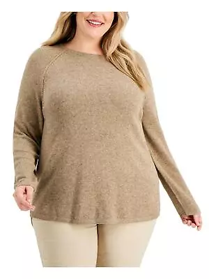 MSRP $52 Karen Scott Plus Size Cotton Nep Curved-Hem Chestnut Brown Size 1X • $12.95