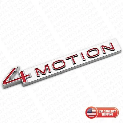 $14.99 • Buy 2018 - 2023  Fit VW 4 Motion Rear Trunk Nameplate Badge Metal Emblem Chrome Red