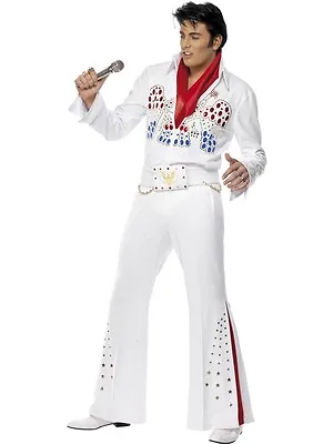 Licensed 70s Elvis Presley Deluxe American Eagle Fancy Dress Costume By Smiffys • $123.08
