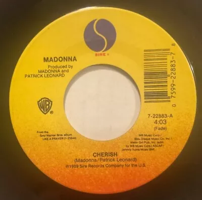 Madonna - Cherish - 1989 7  45rpm Free Combine Shipping • $5.99