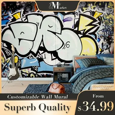Graffiti Letters 3D Wall Mural Bedroom Australia Wallpaper Murals • $34.99