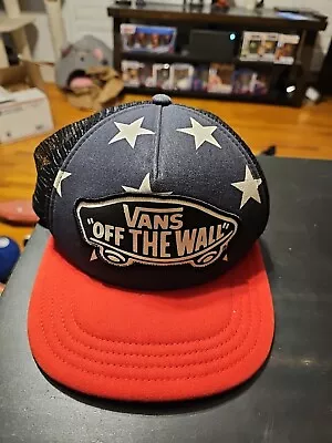 Vans  Off The Wall  Navy/Red Hat Snap Back Trucker Hat • $10