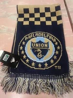 New MLS Philadelphia Union Adidas Warm Knit Fringe Reversible Scarf W/tags  • $19.99