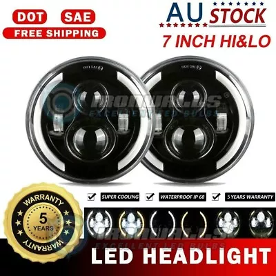 $65.79 • Buy 2Pcs 7 Inch LED Headlights Hi/Lo AU For Jeep Chevy C10 Camaro Ford Mustang 65-78