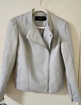 VERO MODA WOMENS FAUX LEATHER Lightweight Spring Biker MOTO JACKET SIZE S Vntage • $16