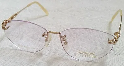 VINTAGE & RARE CHARMANT Titanium EU 7618 Rimless Eyeglasses Made In JAPAN • $64