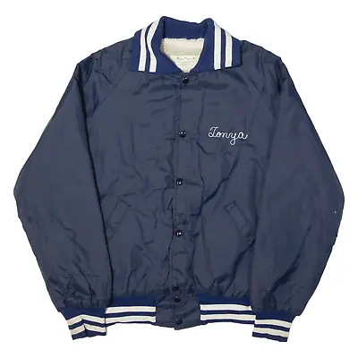 Sherpa Lined Fairmont Kettering Firebirds Mens Varsity Jacket Blue 80s USA S • £16.99