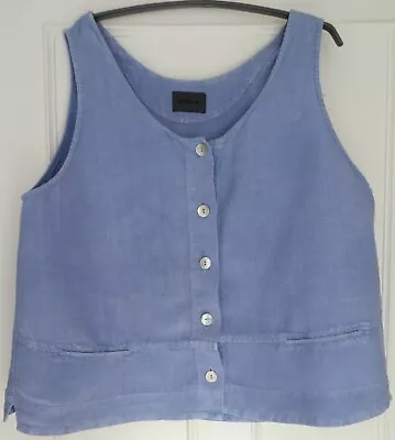 OSKA Pale Blue 100% Linen  Waistcoat  Size 5(18) • £18