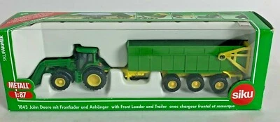 $18 • Buy Siku 1843 John Deere With Front Loader Tralier 1:87 Brand New Tractor Farm 