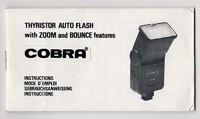 COBRA Thyristor Auto Flash With ZOOM And BOUNCE Features - Instructions • £4.75