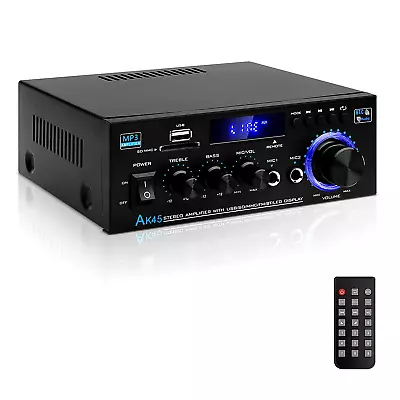 AK45 Bluetooth 5.0 Power Amplifier 2.0CH 40W X 2 Output Max Garage Hi-Fi • $22.99