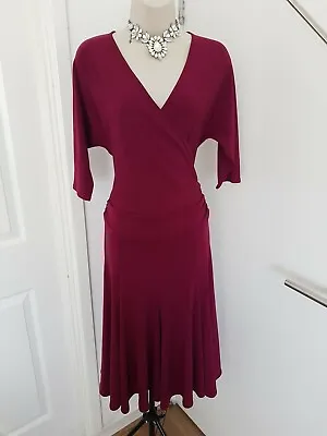 £20.99 • Buy Berketex Mother Of The Bride Dress Purple Stretch Flare Wrap Occasion Size UK10 