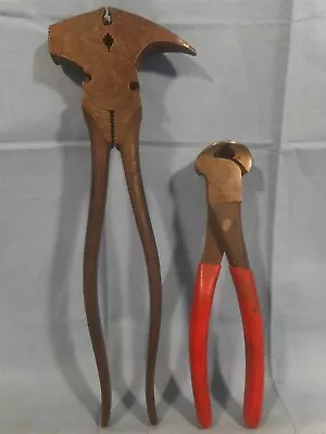 Vintage Crescent Brand USA Made 10  Fence Pliers 1936-10 USA & End Cutters • $4.95