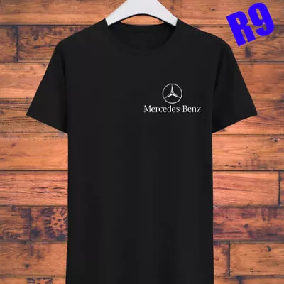 NEW Mercedes Benz Logo Shirt Emblem Car Moto Mens Black Cotton • $28