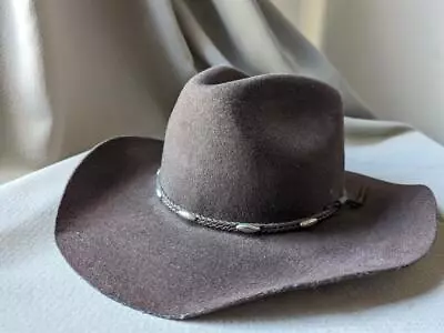 Vintage MHT Cowboy Hat 7-3/8 Beaver Blend 3X Brown WESTERN Felted • $168.95