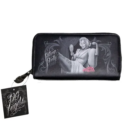 $28.49 • Buy DGA Day Of The Dead Marilyn Monroe Sitting Pretty Pink Ros Zipper Clutch Wallet 