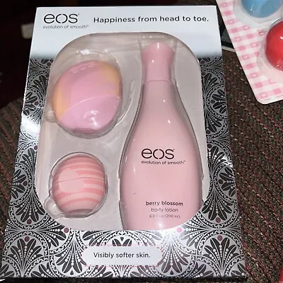 EOS Berry Blossom Hand &Body Lotion AND Lip Balm NEW IN BOX • $19.99