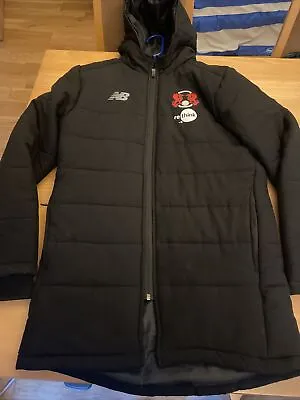 Mens Clothes Size Small New Balance LOFC Black Bench Jacket Managers Coat Hooded • £39.99