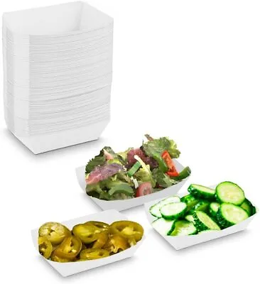 MT Products Paper Food Trays - 6 Oz White Disposable Nacho Trays - Pack Of 100 • $16.55