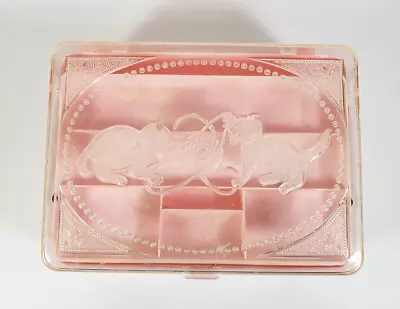 Jewelry Box Pink With Kittens Pictured Sewing Box Vintage • $14.99